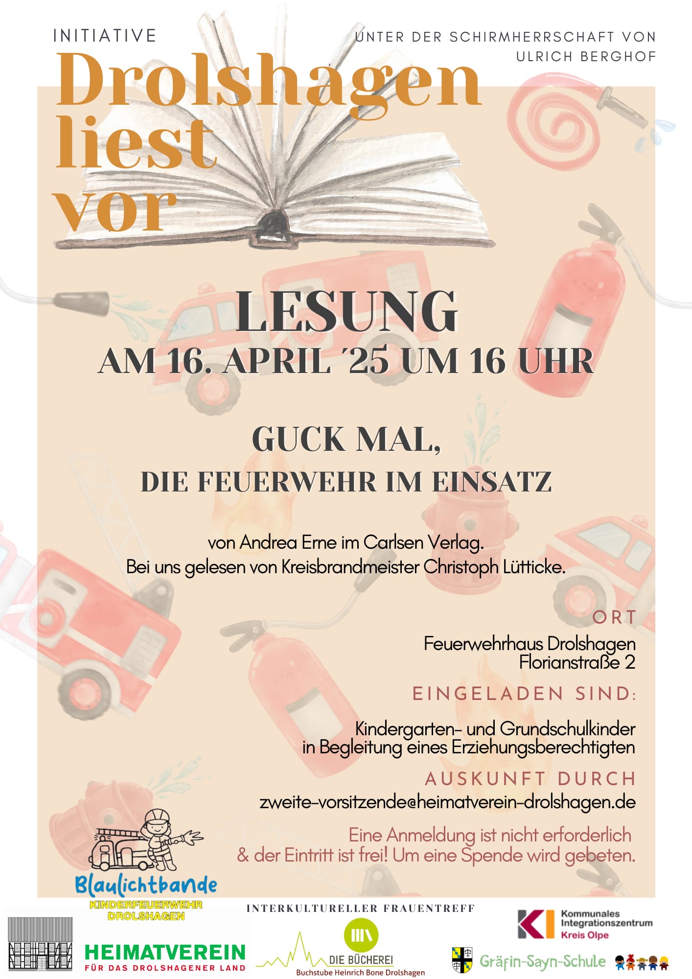Lesung im Feuerwehrhaus am 16. April